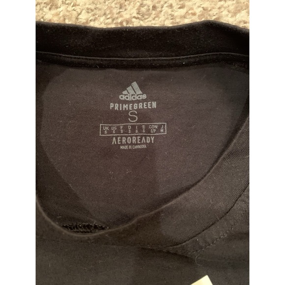 Adidas Shirt Men's Small Black Short Sleeve Logo Athletic T-shirt - Picture 2 of 5